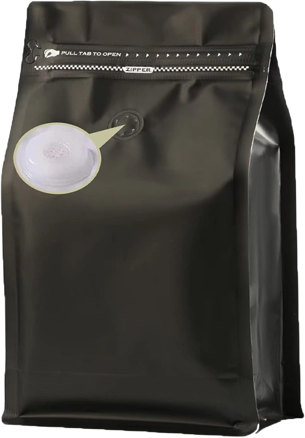 Coffee Bags with Valve Black High Barrier Aluminumed Foil Flat Bottom Heat Sealed Coffee Beans Packaging Bags