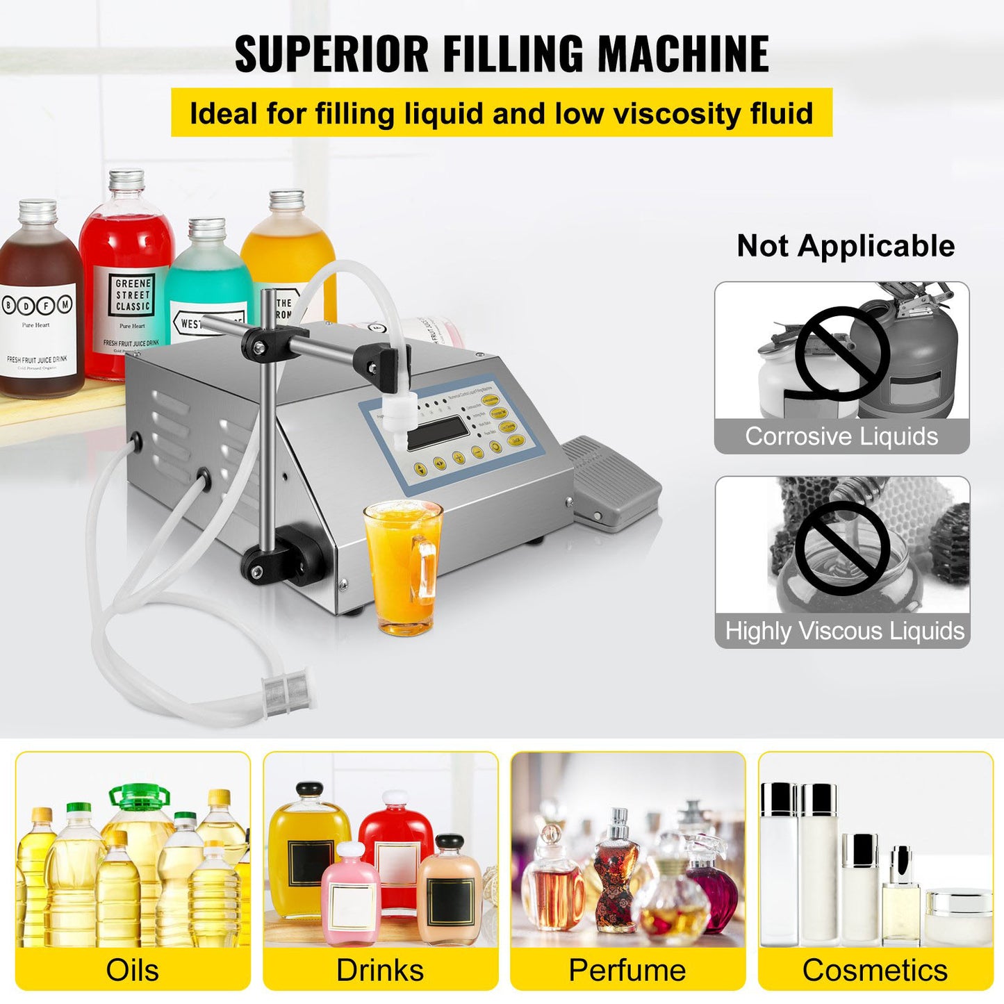 Liquid Filling Machine Digital Control Pump Filling Machine GFK160 Bottle Filling Machine 2-3500ml Digital Filling