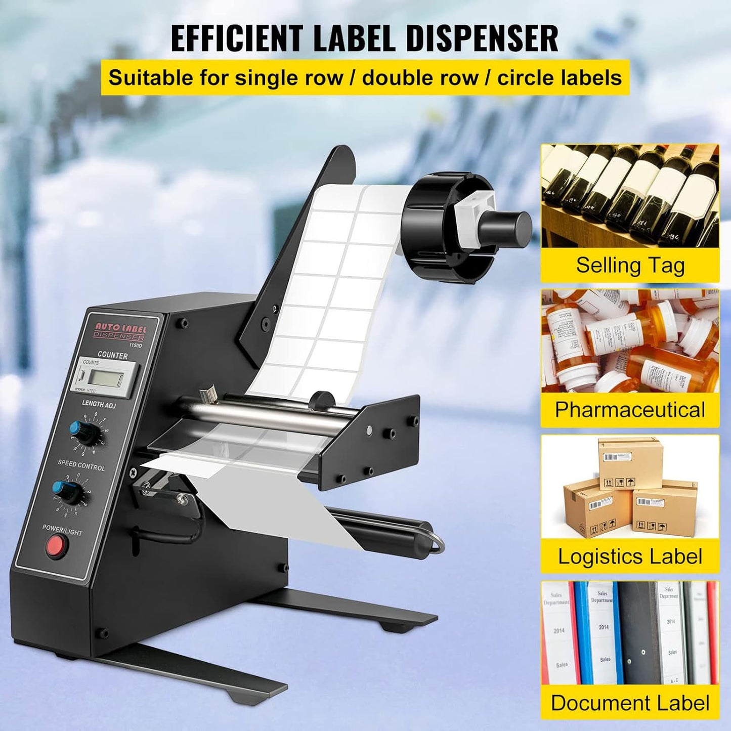 Portable Label Applicator for Various Bottles Label Sizes