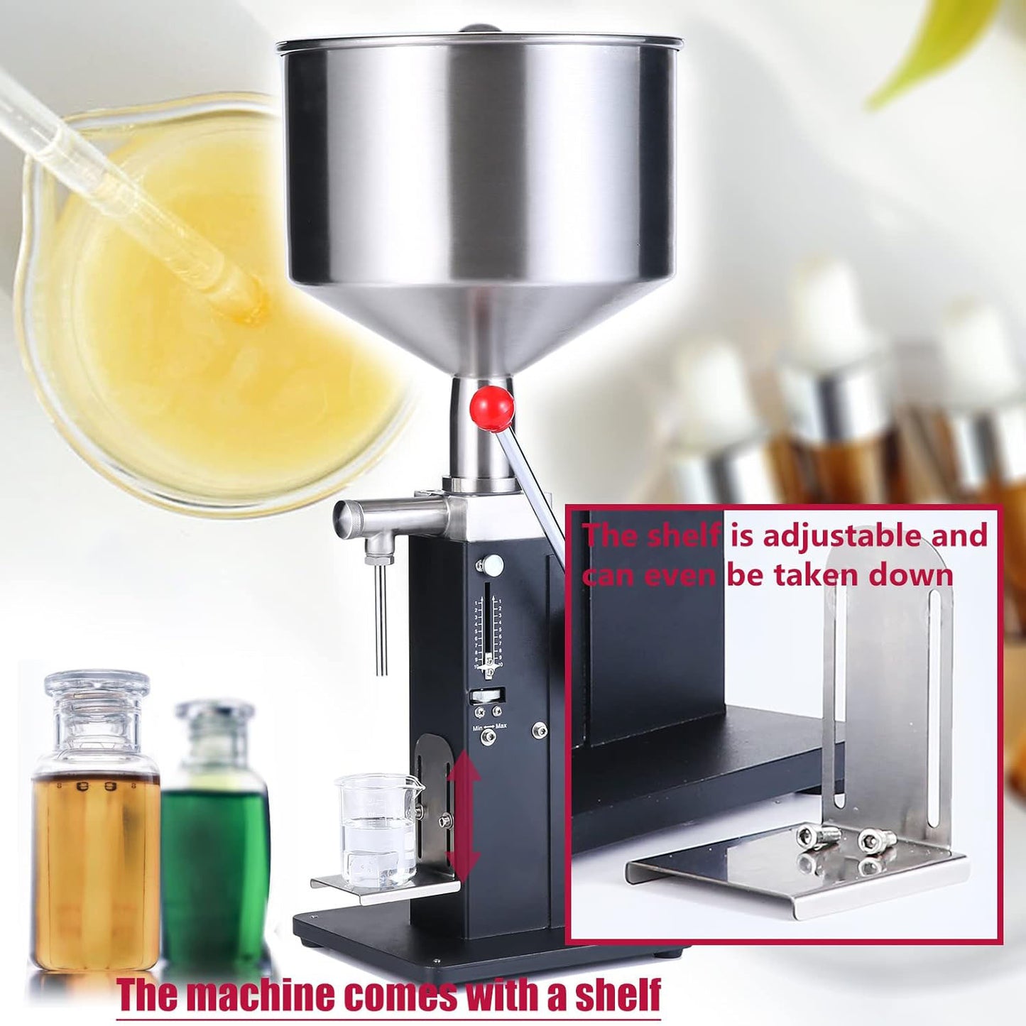 Manual Paste Liquid Filling Machine Bottle Filler Machine 5-50ml Bottle Filling Machine Stainless Steel (With metering function)