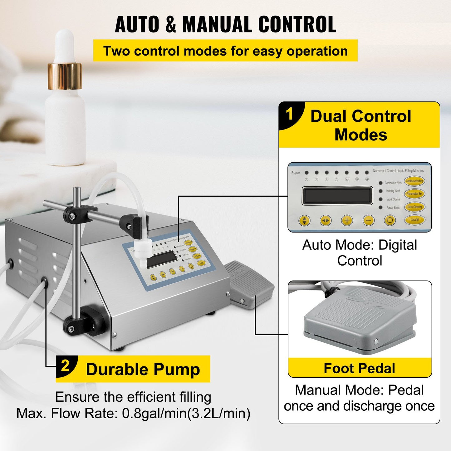 Liquid Filling Machine Digital Control Pump Filling Machine GFK160 Bottle Filling Machine 2-3500ml Digital Filling